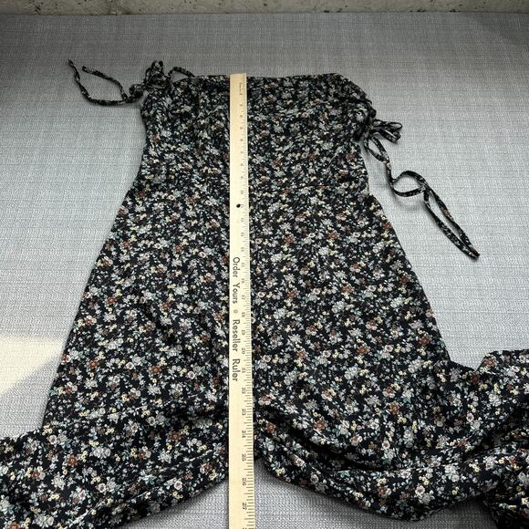 Boho Jumpsuit Medium Floral Tie‎ Strap Retro 70's Vibe Flare Wide Leg Festival - Picture 10 of 10